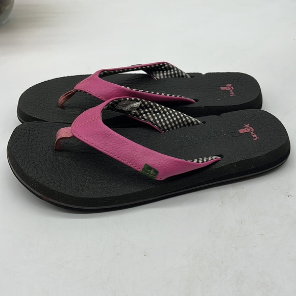 Sanuk Pink Flip Flop with Yoga Foam Footbed Sz 7. FFT3128B - Picture 3 of 8